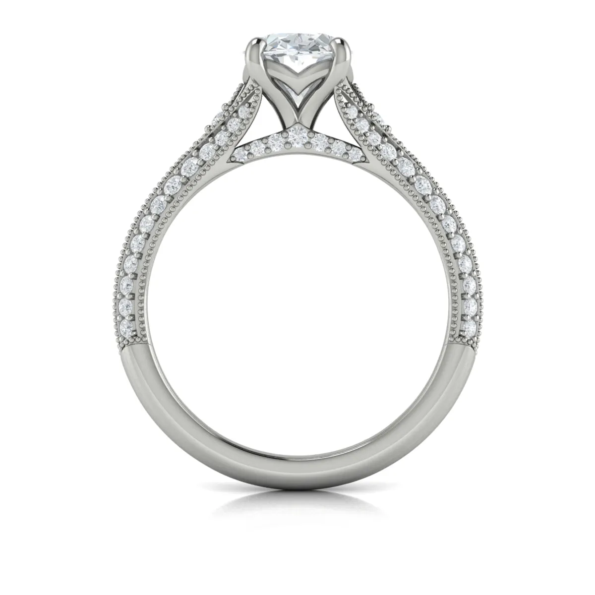 Sincerely, Springer's by Vlora 18k White Gold Oval Engagement Ring Style Mounting