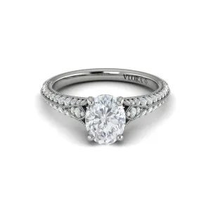 Sincerely, Springer's by Vlora 18k White Gold Oval Engagement Ring Style Mounting