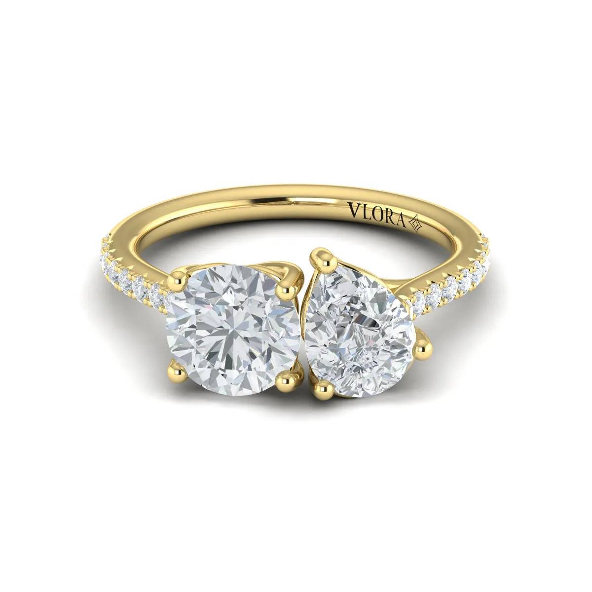 Sincerely, Springer's By Vlora 18k Yellow Gold Two-Stone Engagement Ring Style Mounting