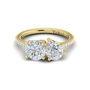 Sincerely, Springer's By Vlora 18k Yellow Gold Two-Stone Engagement Ring Style Mounting