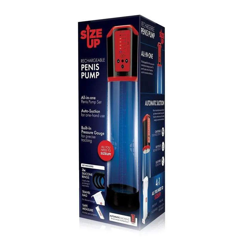 Size Up Rechargeable Penis Pump - Clear