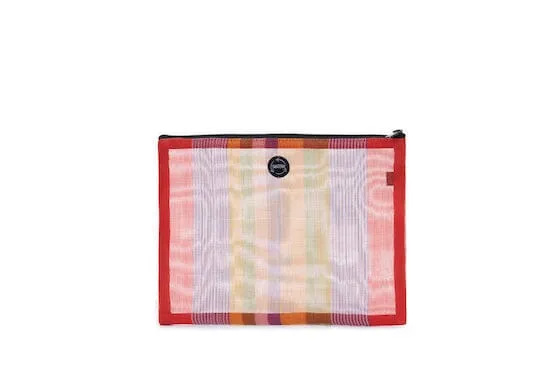 Small Zippered Portfolio - Striped