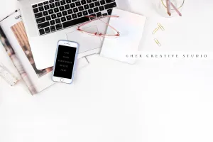 Smartphone Mockup with Notebook & Glasses