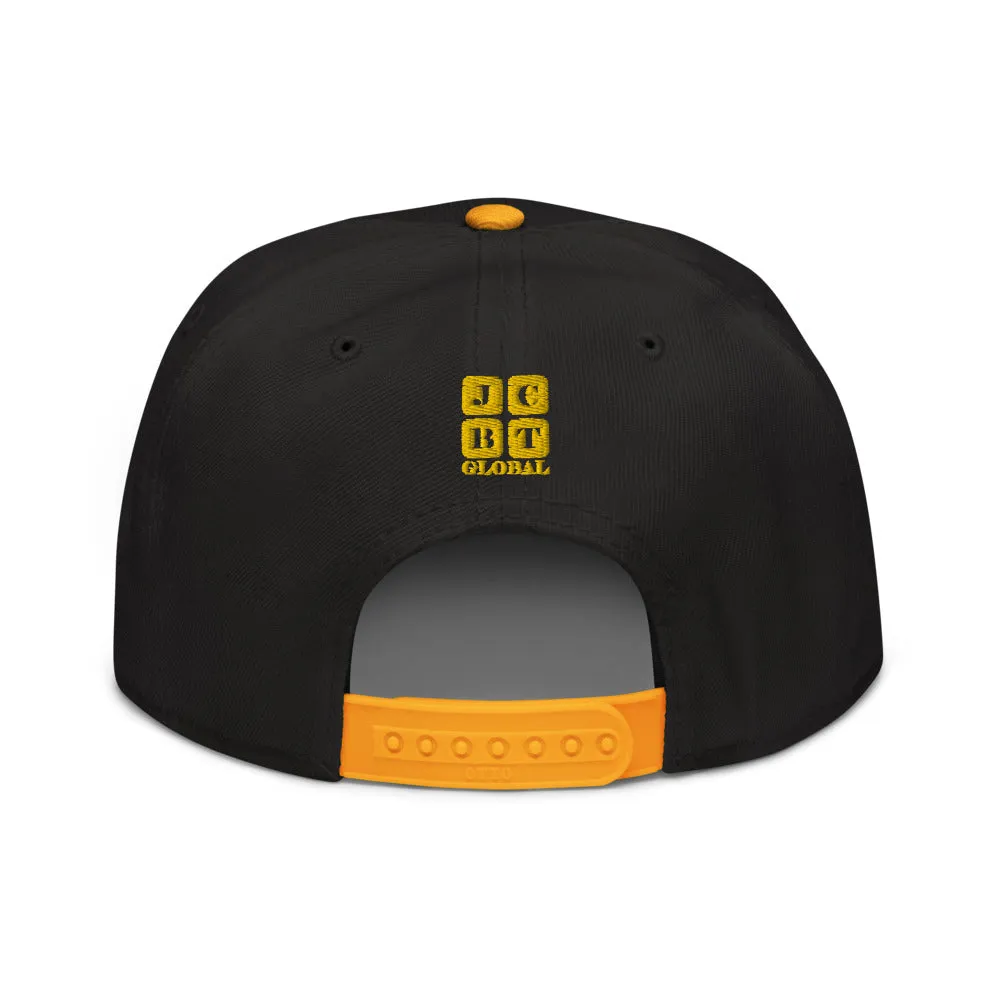 Snapback Hat "1051-0021 Born To Play Baseball (Yellow Logo)"