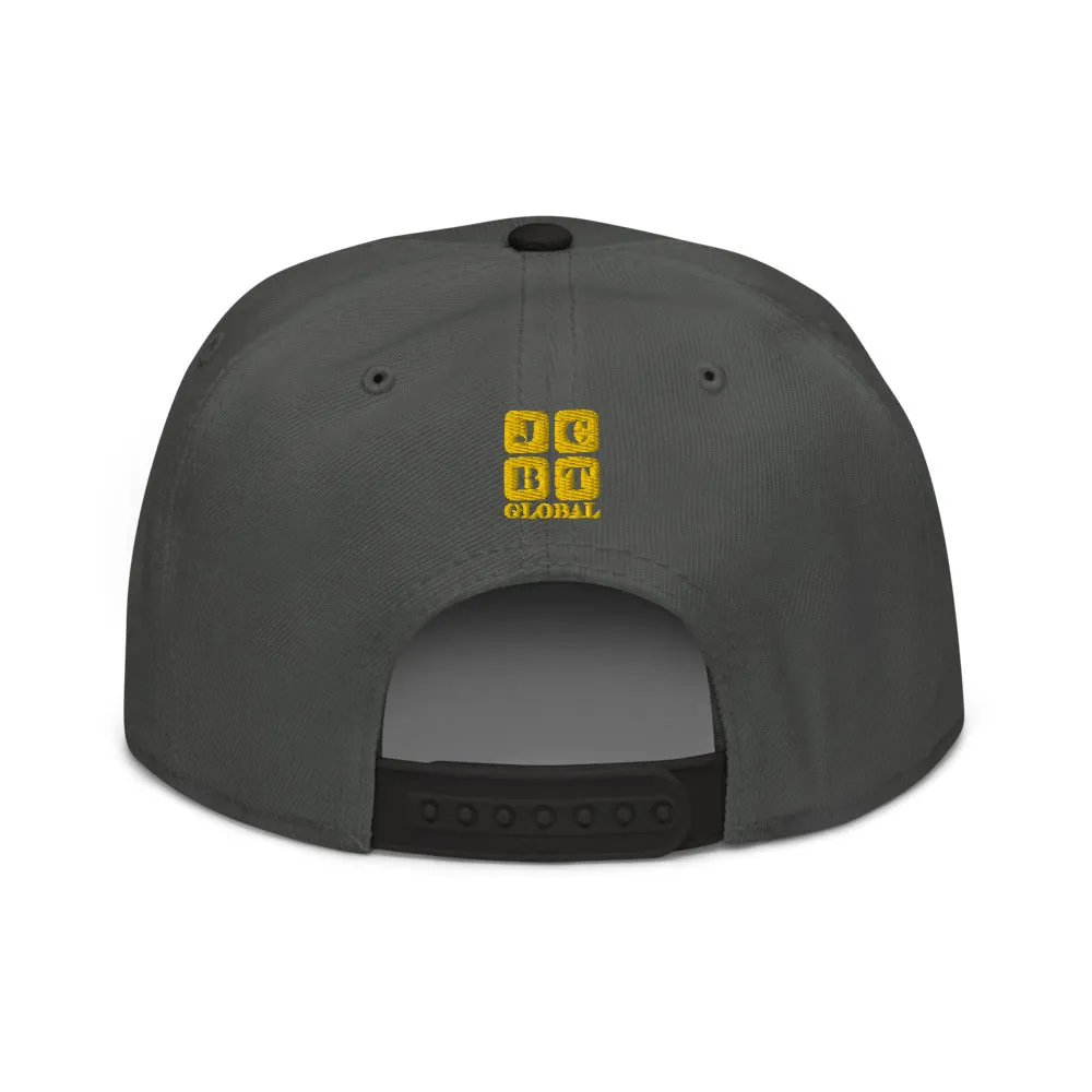 Snapback Hat "1051-0021 Born To Play Baseball (Yellow Logo)"