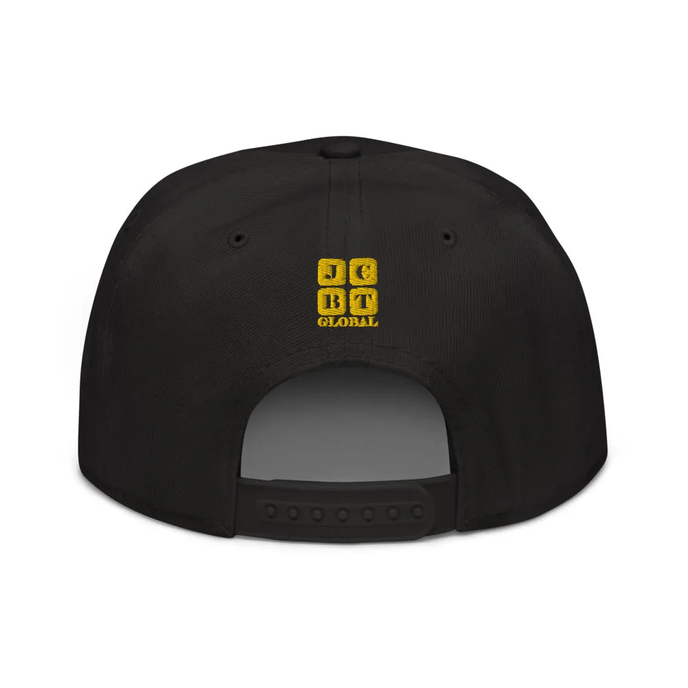 Snapback Hat "1051-0021 Born To Play Baseball (Yellow Logo)"
