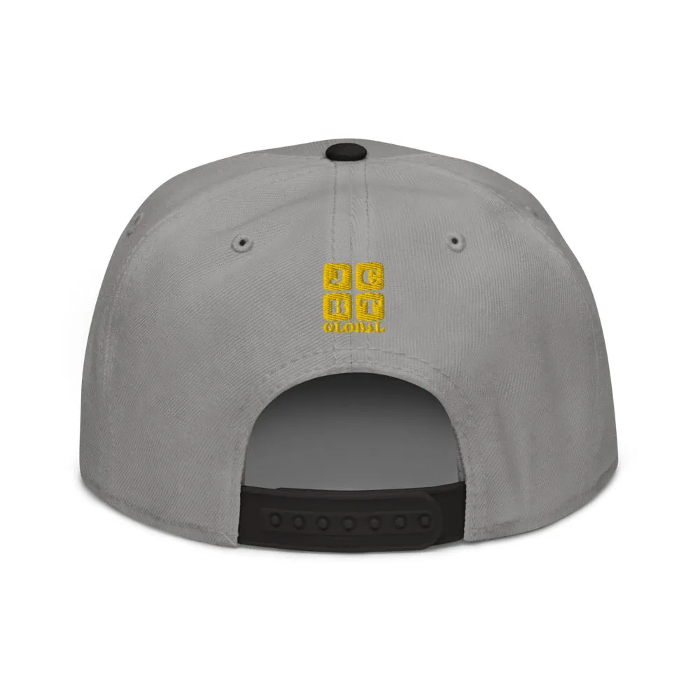 Snapback Hat "1051-0021 Born To Play Baseball (Yellow Logo)"