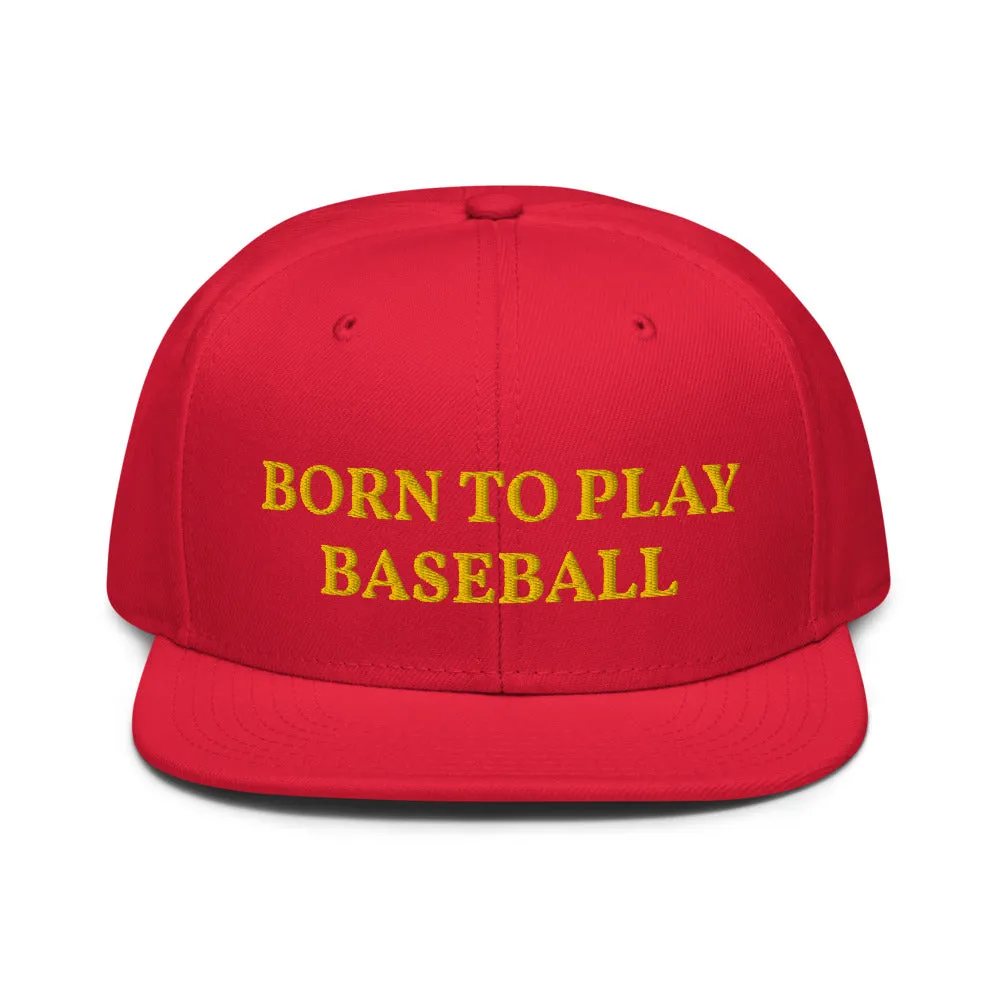 Snapback Hat "1051-0021 Born To Play Baseball (Yellow Logo)"