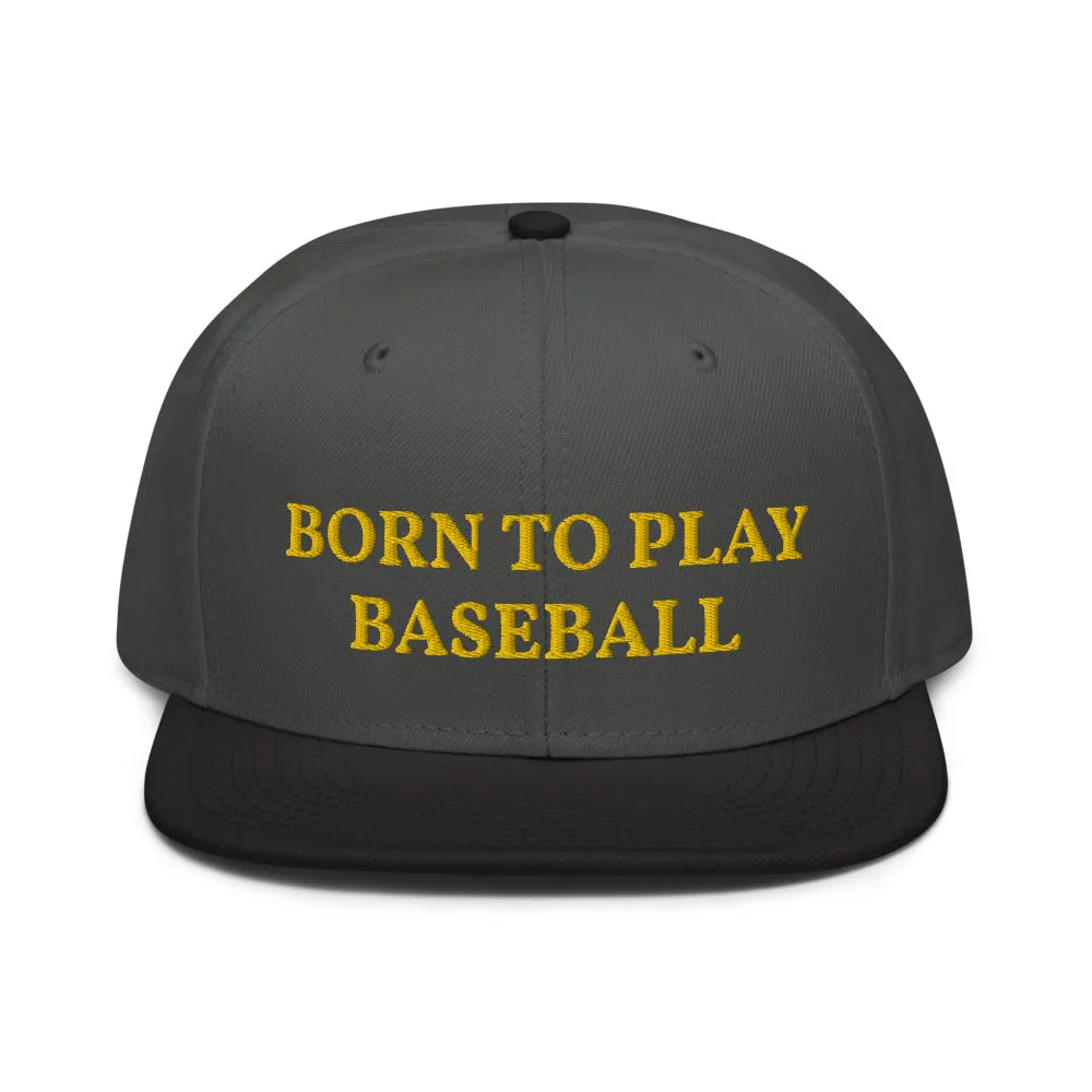 Snapback Hat "1051-0021 Born To Play Baseball (Yellow Logo)"