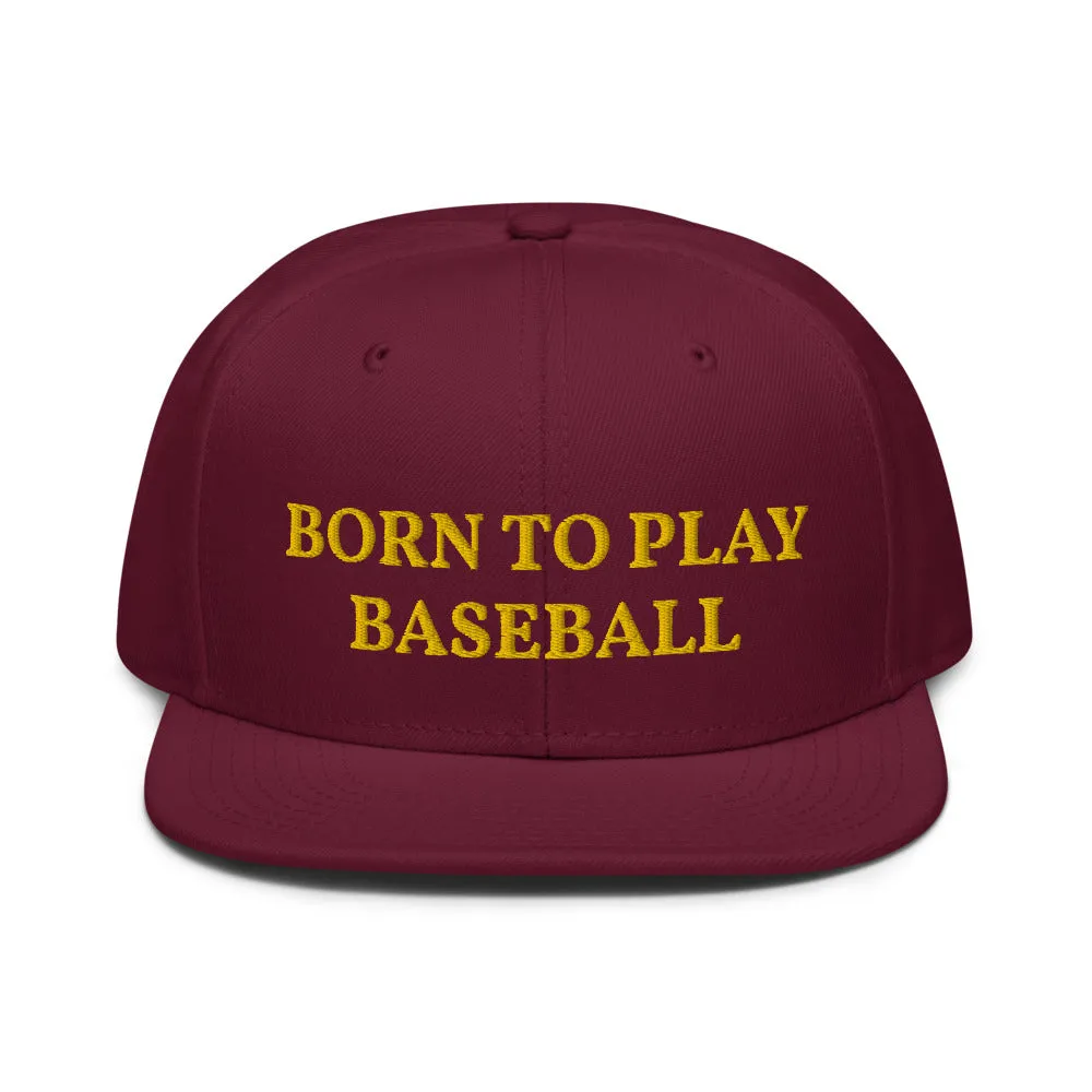 Snapback Hat "1051-0021 Born To Play Baseball (Yellow Logo)"