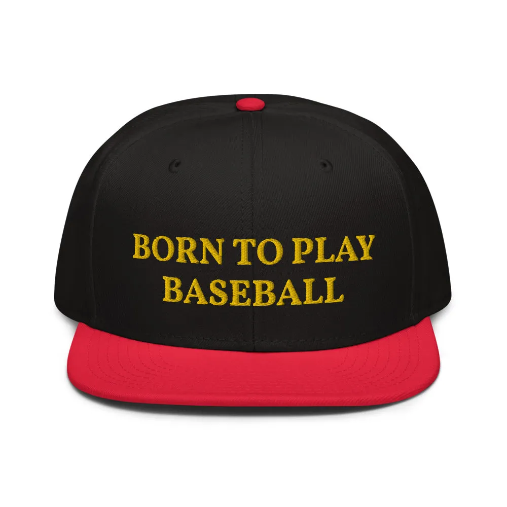 Snapback Hat "1051-0021 Born To Play Baseball (Yellow Logo)"