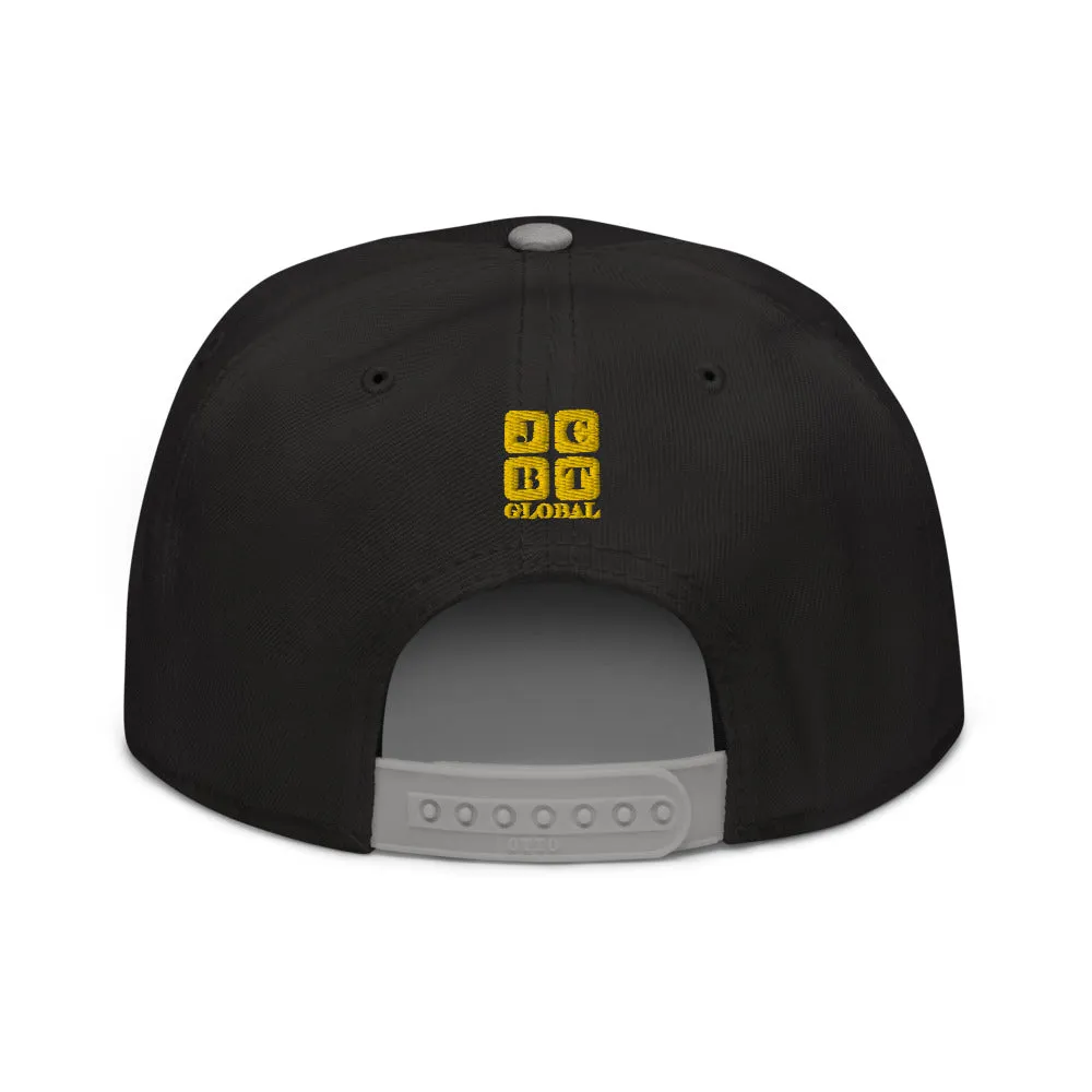 Snapback Hat "1051-0021 Born To Play Baseball (Yellow Logo)"