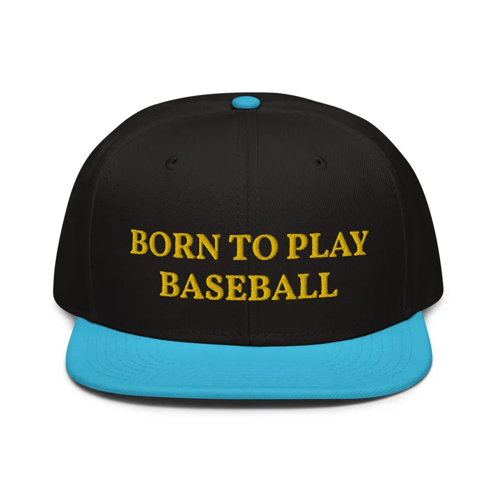 Snapback Hat "1051-0021 Born To Play Baseball (Yellow Logo)"