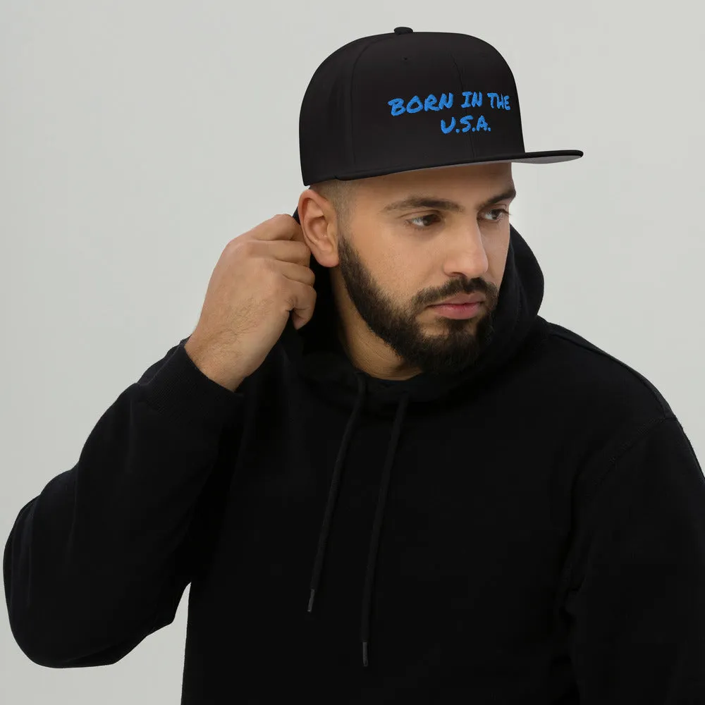Snapback Hat "1052-0041 Born In The U.S.A. (Blue Logo)"
