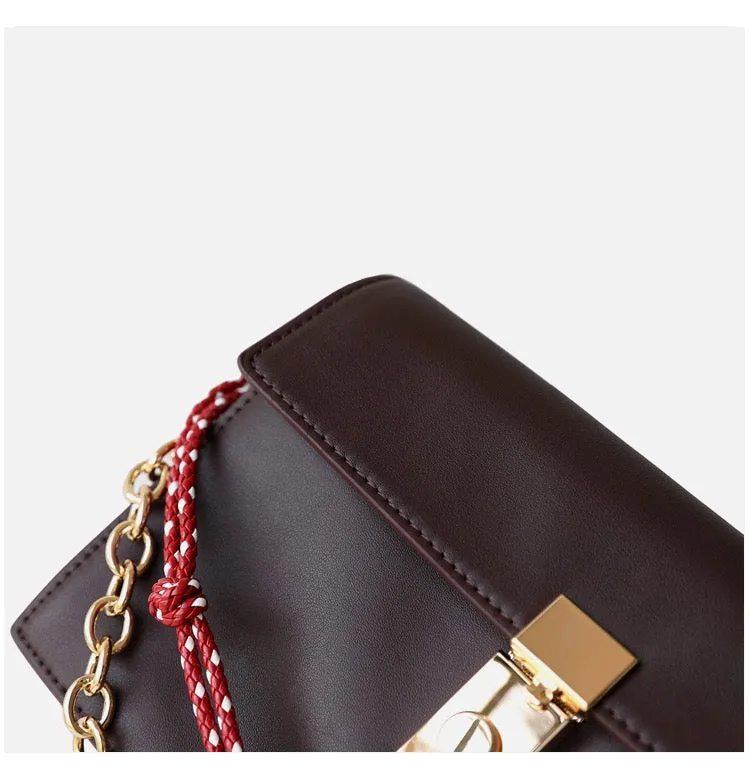 Soft Sound Chain Square Flap Messenger Bag