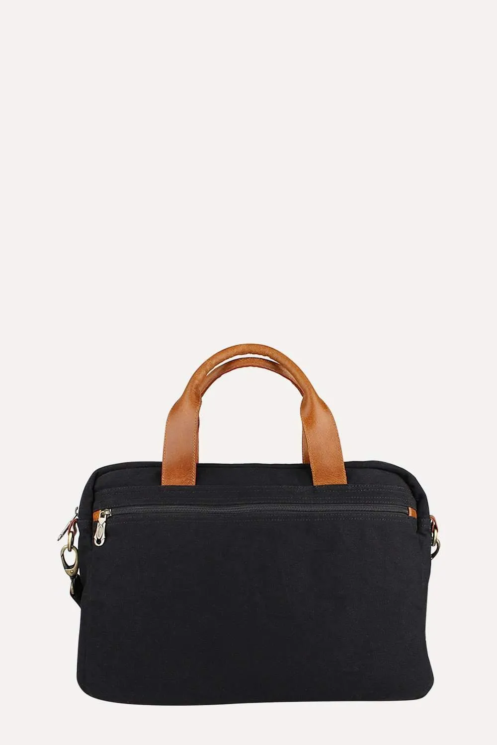 Solid Canvas Laptop Bag With Sling