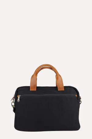 Solid Canvas Laptop Bag With Sling