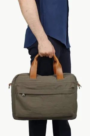 Solid Canvas Laptop Bag With Sling
