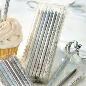 Sparkle N Shine  Candles Tall Silver