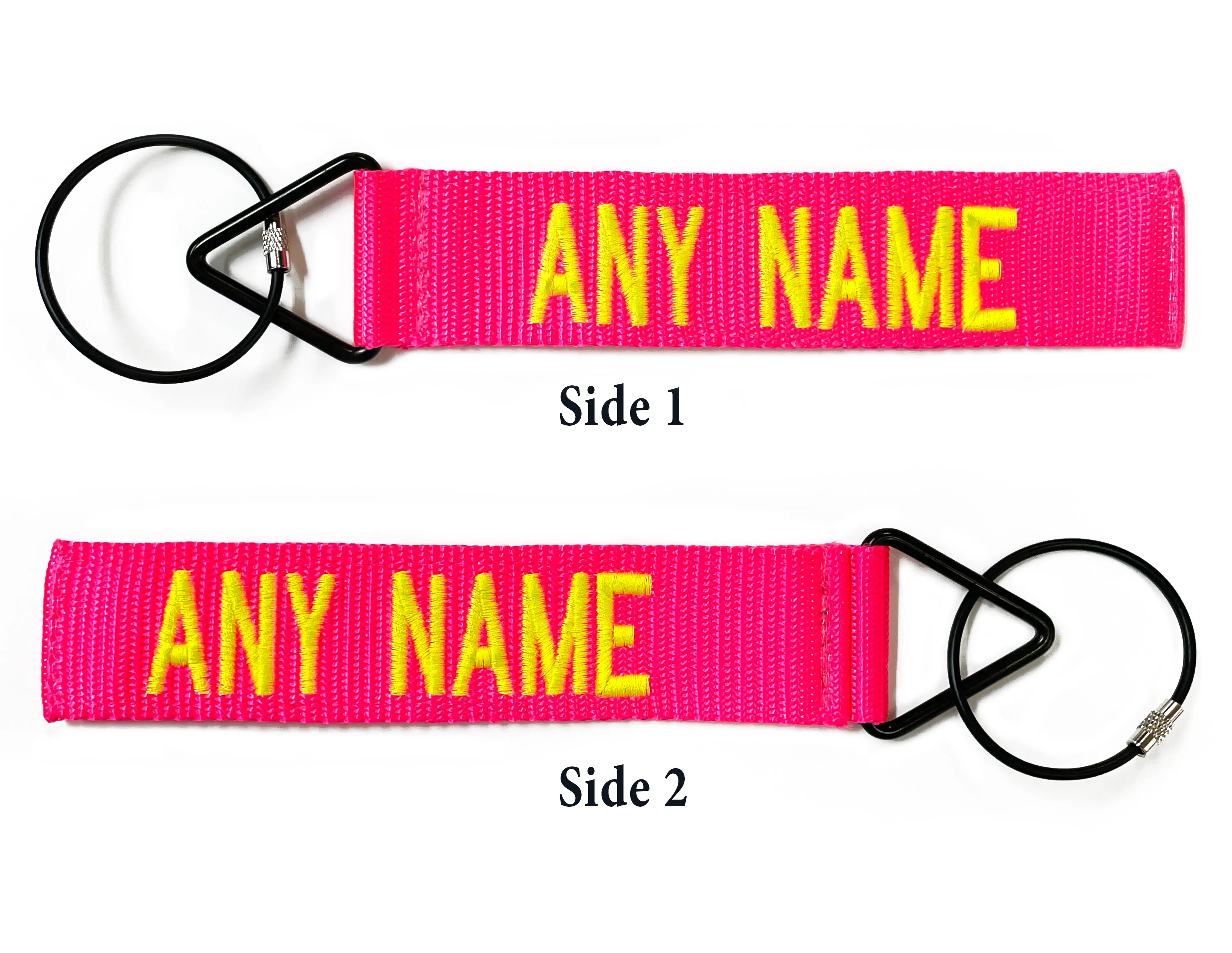 Split Text Tags - Neon Pink Tags