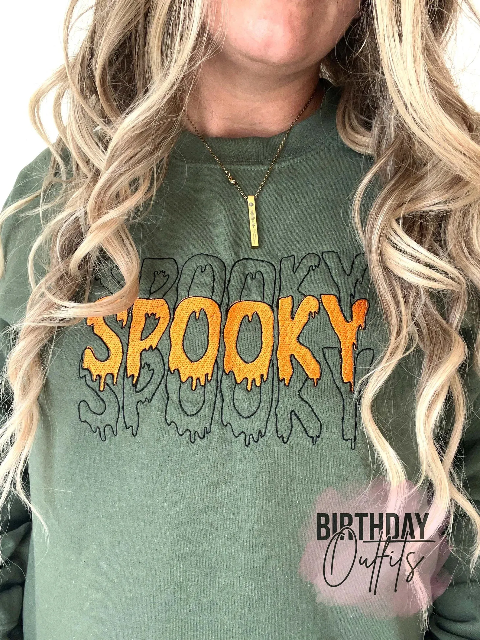Spooky Stacked Embroidered sweatshirt, Halloween Embroidered, Halloween Spooky Vibes Embroidered,Spooky, Ghost, halloween shirt