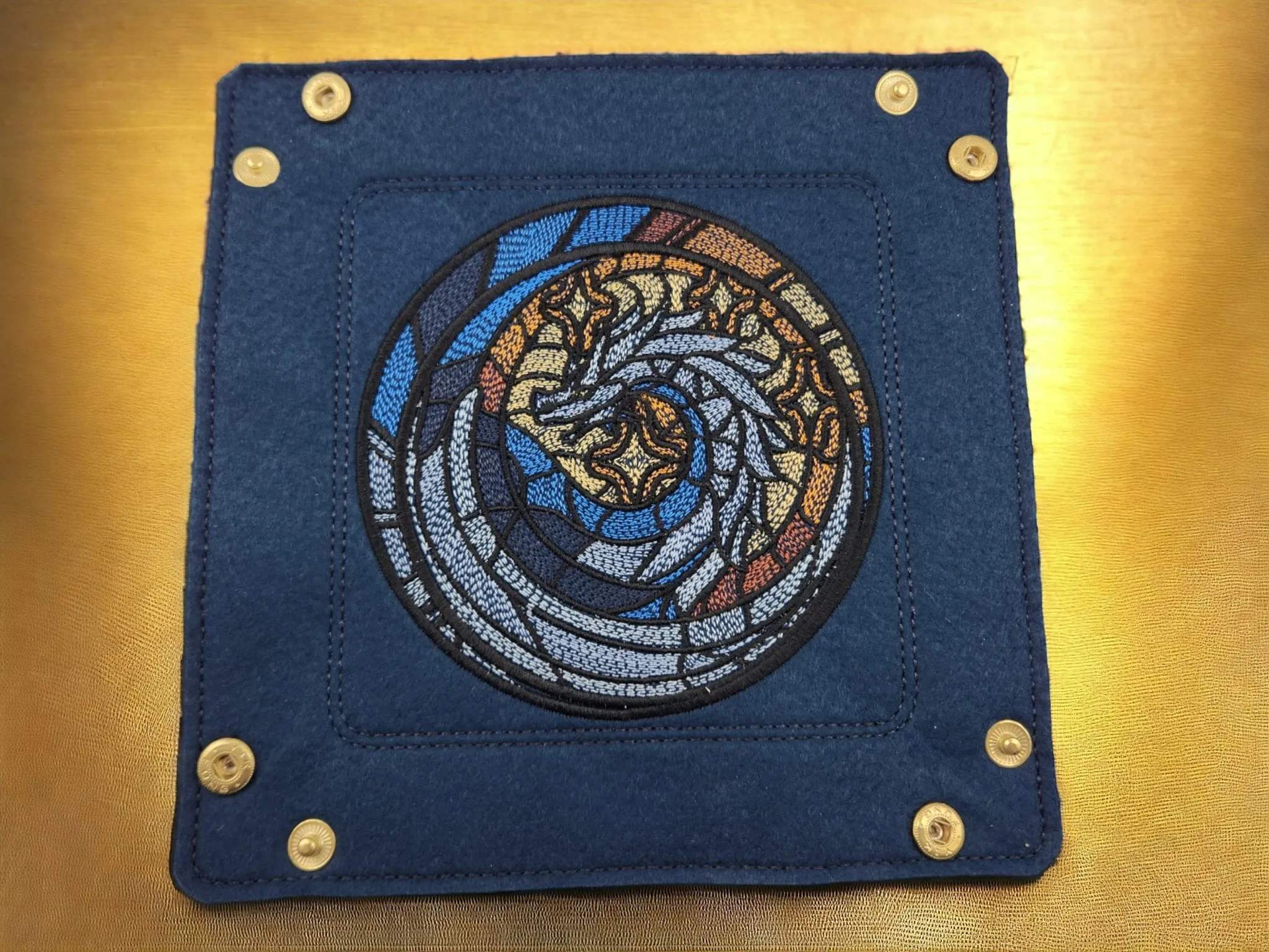 Stained glass style dragon dice tray