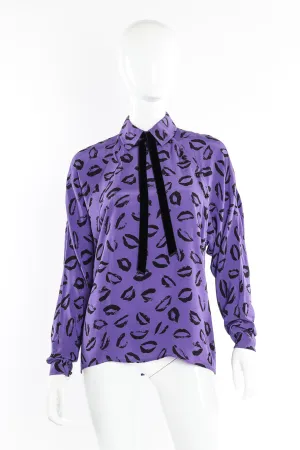 Stamp Kiss Dolman Sleeve Blouse