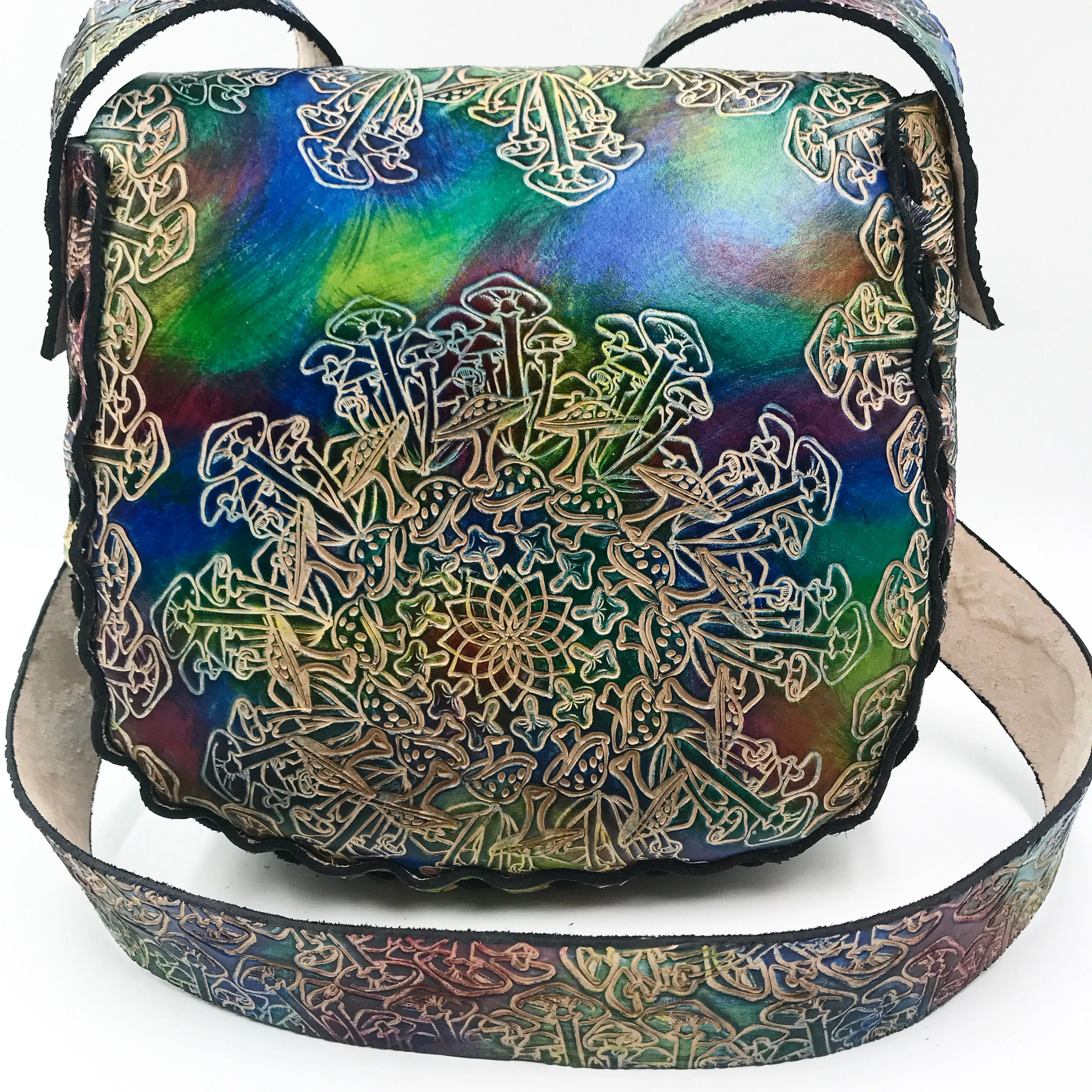 Stamped Leather Purse Large Round - Miscellaneous Designs