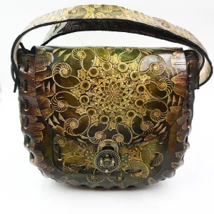 Stamped Leather Purse Large Round - Miscellaneous Designs