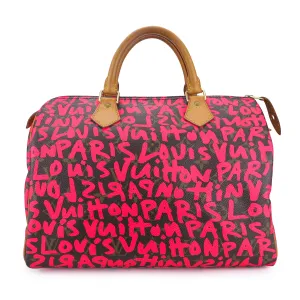 Stephen Sprouse Pink Graffiti Monogram Speedy 35