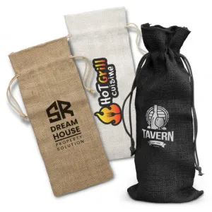Stock Jute Wine Drawstring Bag(SJB-33T)