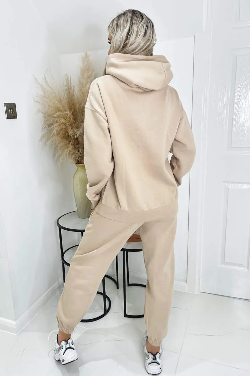 Stone Atelier Embroidered Slogan Hoodie Lounge Set