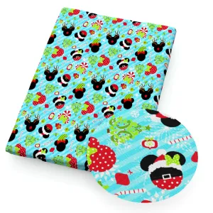 stripe christmas day snowflake snow printed fabric