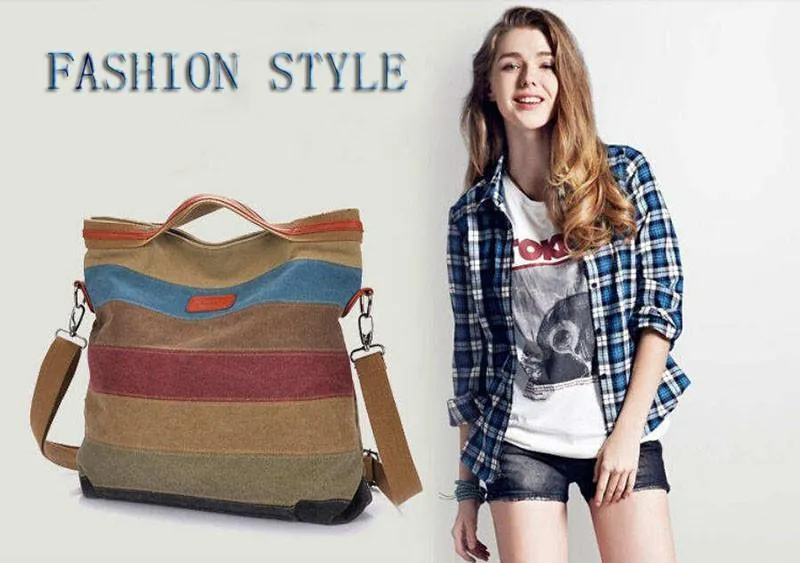 Striped Canvas Bag