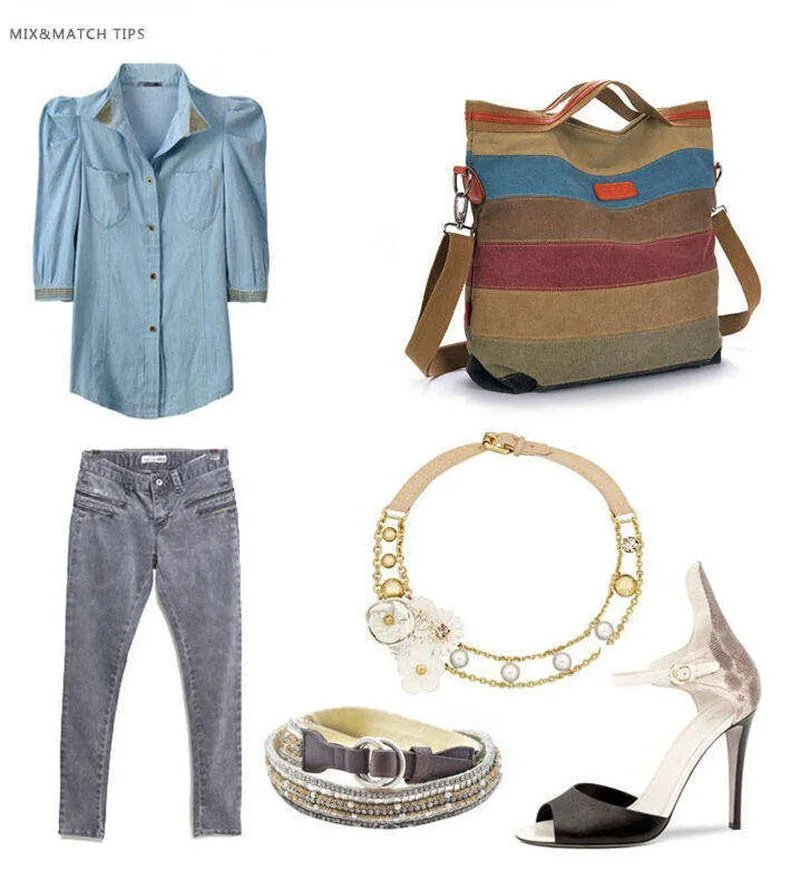 Striped Canvas Bag