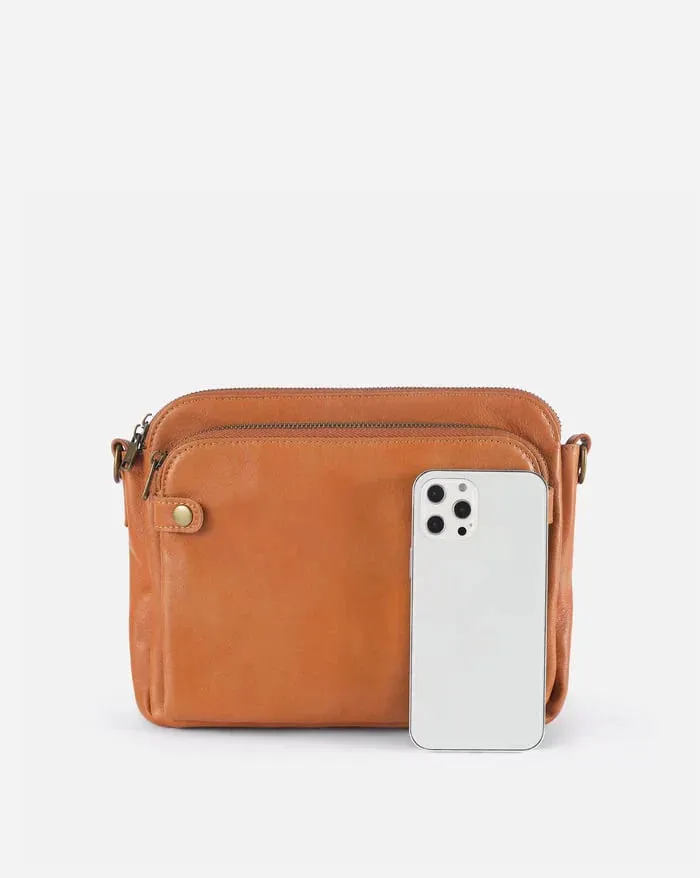 Structured Zip Pocket Shoulder Bag