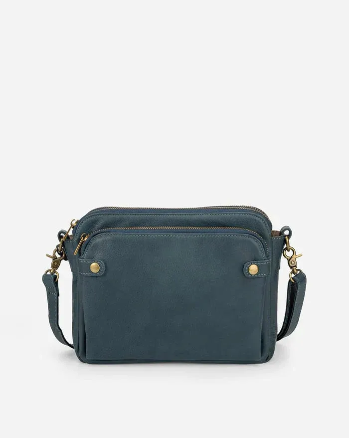 Structured Zip Pocket Shoulder Bag