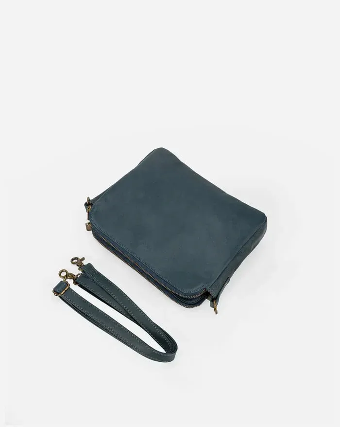 Structured Zip Pocket Shoulder Bag