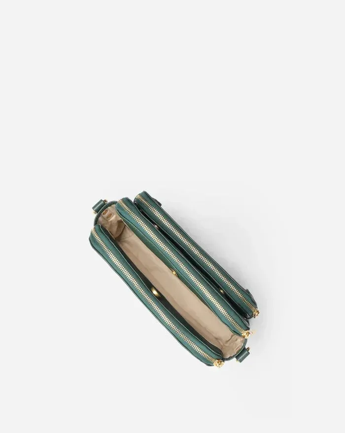 Structured Zip Pocket Shoulder Bag