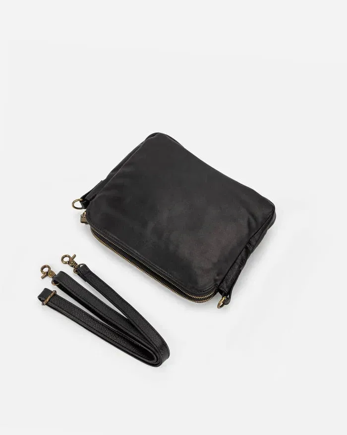 Structured Zip Pocket Shoulder Bag