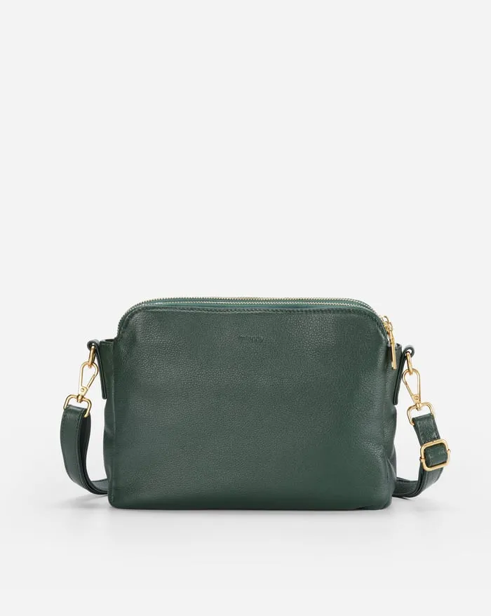 Structured Zip Pocket Shoulder Bag