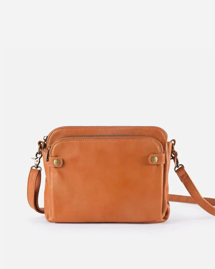 Structured Zip Pocket Shoulder Bag