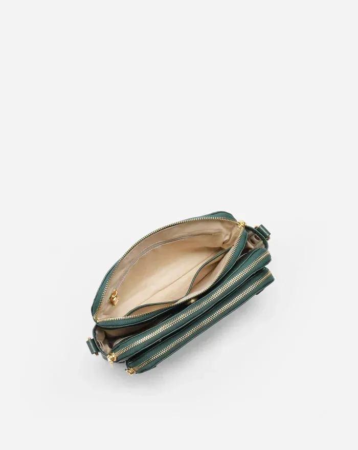 Structured Zip Pocket Shoulder Bag