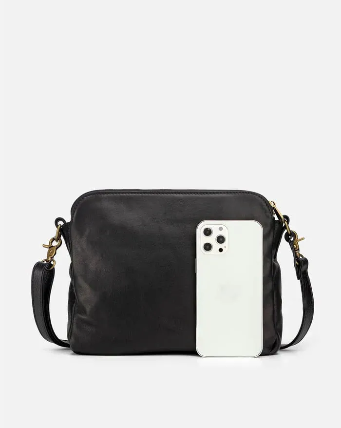 Structured Zip Pocket Shoulder Bag