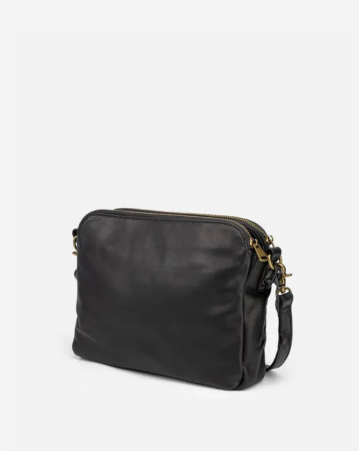 Structured Zip Pocket Shoulder Bag