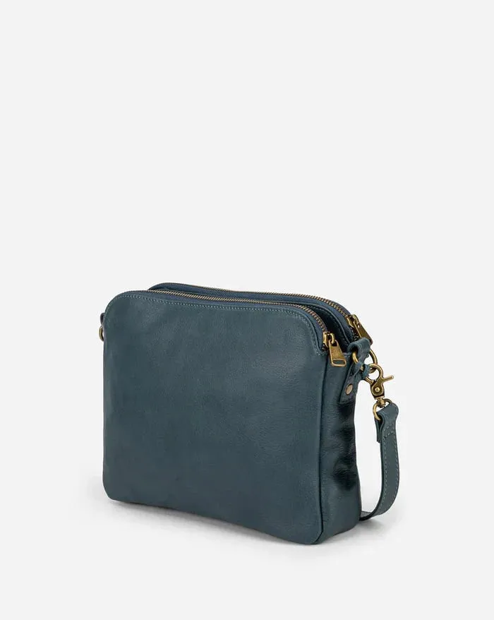 Structured Zip Pocket Shoulder Bag