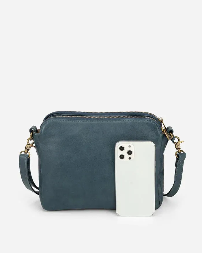 Structured Zip Pocket Shoulder Bag