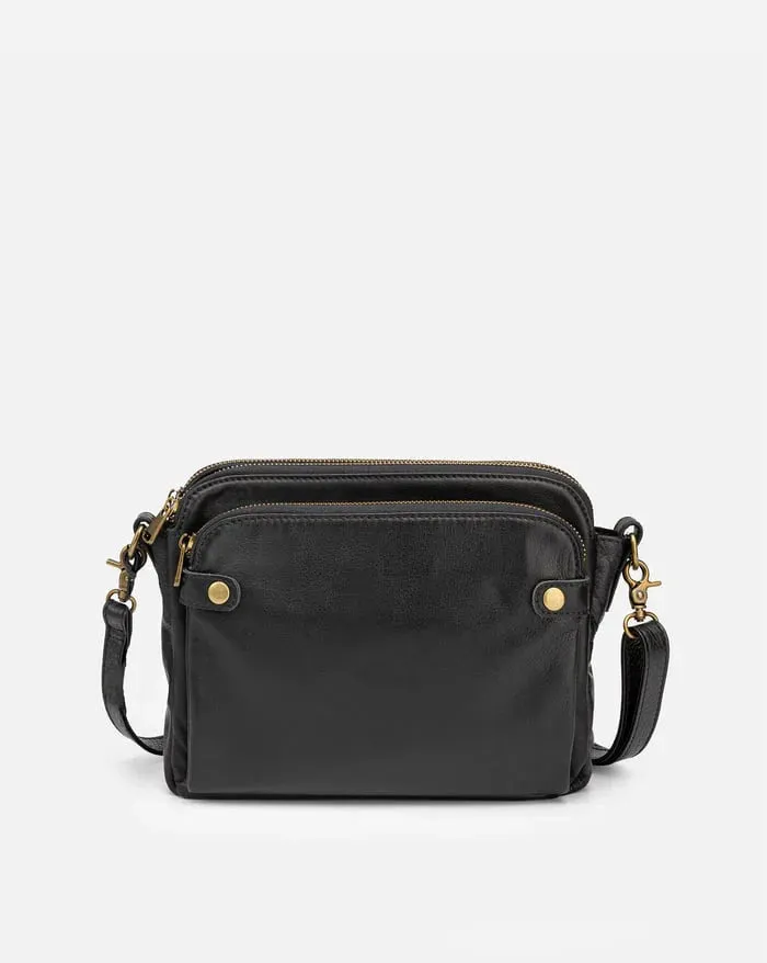 Structured Zip Pocket Shoulder Bag