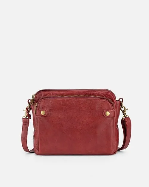 Structured Zip Pocket Shoulder Bag