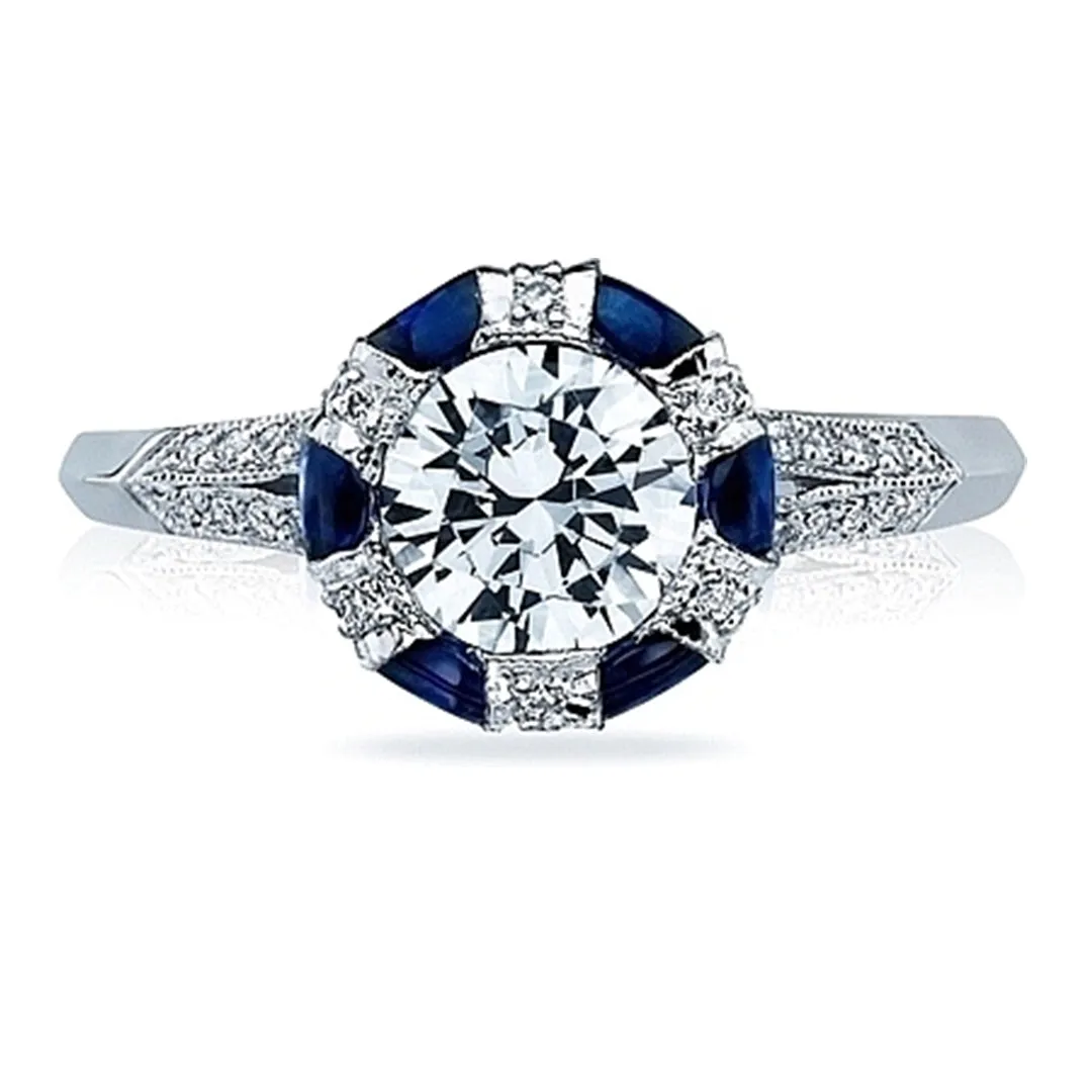 Tacori Sapphire & Diamond Pave Engagement Ring
